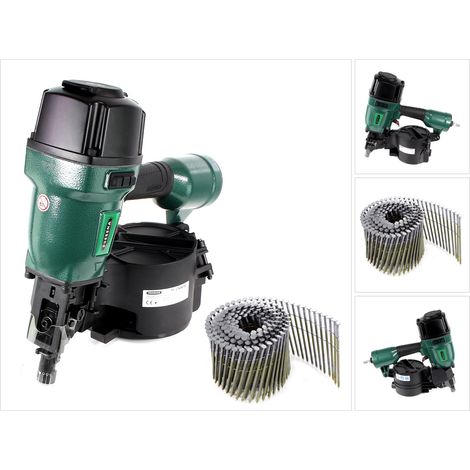 Prebena 7F-CNW90-S01 Druckluftnagler für Coilnägel Type CNW von 45-90mm + Prebena CNW31/90BKRI Coilnägel Ringschaft 3600 Stück (1/5)