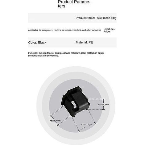 RJ45-Staubschutzkappe für Router-/Switch-Netzwerkkabel, schwarz (1/5)