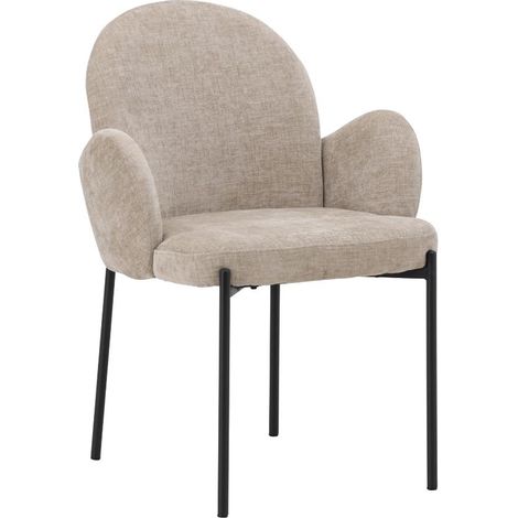 Blom chaise de salle à manger avec accoudoirs beige, noir. (1/5)