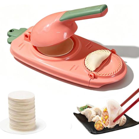2 in 1 Dumpling Machine, Dumpling Maker, Mini Kitchen Gadget for Making Dumplings, Easy to Use, Dumpling Maker (Pink, 23cm) (1/5)