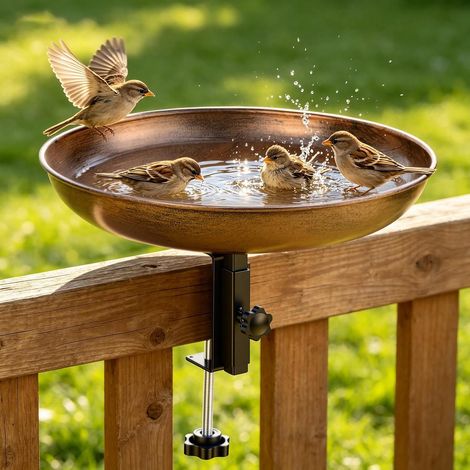 Abreuvoir Oiseaux Exterieur,Mangeoire Oiseaux Exterieur,Abreuvoir Oiseaux Métal,Bains pour Oiseaux Sauvages,Baignoire Oiseaux Exterieur Jardin Balcon (1/5)