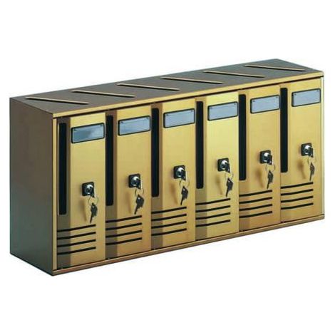 BLOCCHIERA SERIE CUBO 6 CASSETTE POSTALI PER INTERNI - cm.62x17,5x30h. FER-80958