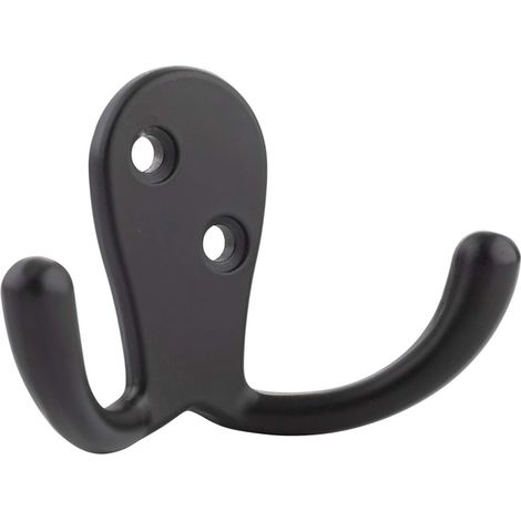 Courbé Patère à peignoir, Noir opaque, Irrégulier, 5 pièces