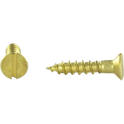Vis bois Laiton Tête fraisée Fendue 3.5X20-1 pièce