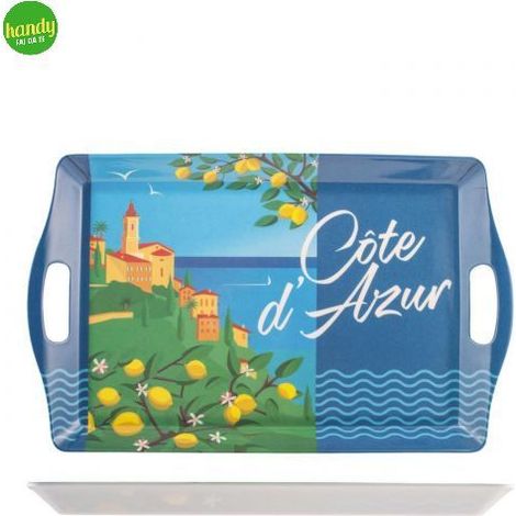 Vassoio rettangolare Cote d'Azur H&H in melamina 44 x 27 cm