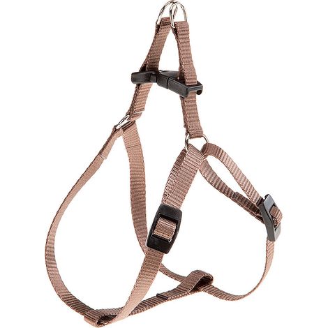 Ferplast EASY P Pettorina in nylon per cani, disponibile in tanti colori e misure. Variante EXTRA SMALL - Misure: A=B 33-46.5 cm 10 mm - Marrone