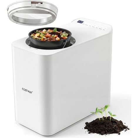 COSTWAY Composteur Cuisine Électrique 3L, Poubelle Compost Intelligent de Comptoir avec Multi-Modes, Panneau Commande&Fenêtre Affichage, sans Odeur&Silencieux, Bac à Compost pour Déchets en Engrais (1/5)