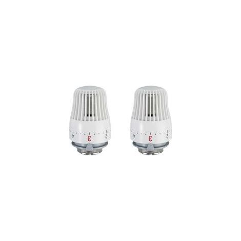 Lot de 2 têtes thermostatiques, tête de rechange pour vanne de radiateur M30 x 1,5, vanne de radiateur thermostatique