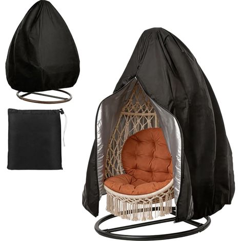 Housse de Chaise Suspendue Extérieure, Housse Imperméable, Anti-UV et Anti-Poussière 210D Oxford avec Fermeture Éclair et Cordon, pour Fauteuil Suspendu Jardin et Patio (190 x 115cm) (1/5)