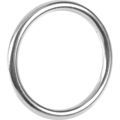 Anneau soudé en acier inoxydable 304 pour usage marin, finition polie, diamètre 6 x 50 mm
