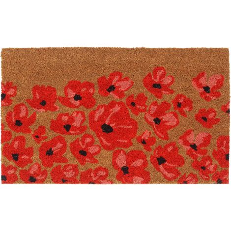 Tapis de porte naturel 45 x 75 cm antidérapant durable intérieur extérieur en fibre de coco naturel (1/5)