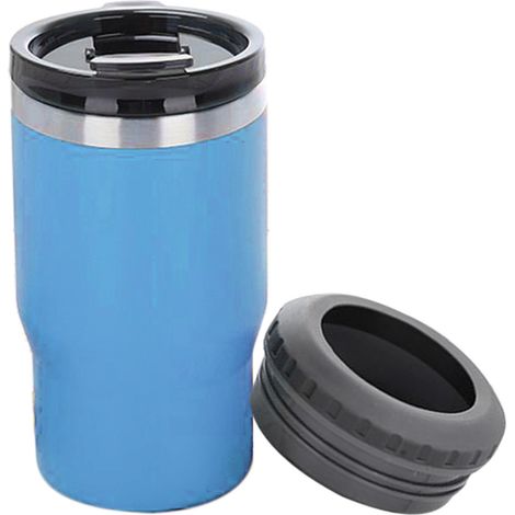 Porte-canette isotherme de 414 ml (14 oz) en acier inoxydable 304, bleu ciel, idéal pour les boissons en extérieur, en voiture ou en voiture. (1/5)