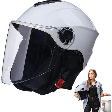 Demi couvre-chefs de moto avec visière - Couvre-chef de scooter avec écharpe amovible, couvre-chef de cyclisme pour scooter et moto (1/5)