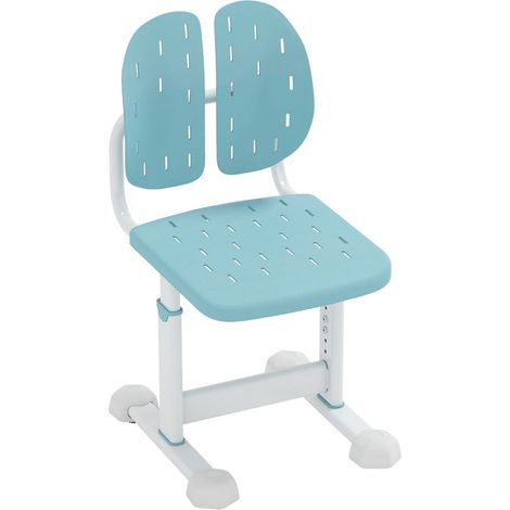 Sedia da ufficio per bambini regolabile in altezza 42 x 36 x 67,5-75,5 cm comfort ottimale doppio schienale in PP blu 200011106