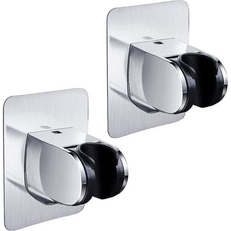 Handbrausehalter (2er-Set), verstellbare Wandhalterung, selbstklebend, silberfarben, langlebig, kein Bohren erforderlich. (1/5)