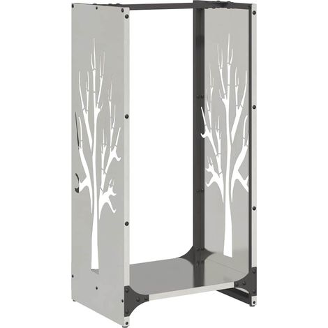 Porte-bûches Portant de bois de chauffage 40x30x80 cm acier inoxydable CFW98536 (1/5)