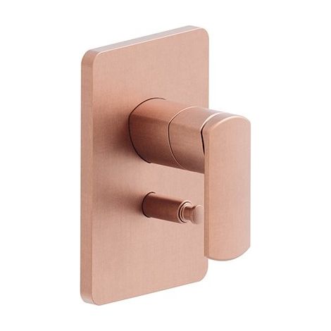 Facade Laiton Mitigeur Douche Profilo 2 Sorties Or Rose Brosse Robinetterie PROFILO - CRISTINA ONDYNA PF68934P
