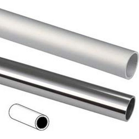 5PZ PROFILO TUBO TONDO IN ALLUMINIO - ø mm.16 mt.2 argento