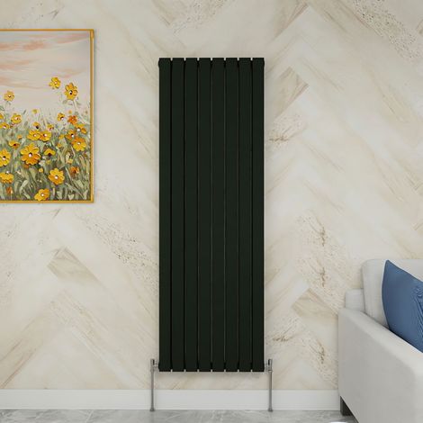 SKY Bathroom 1600x544mm Double Black Vertical Flat Panel Radiator Designer Central Heating Radiator