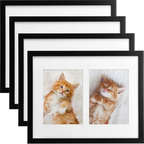 4x Bilderrahmen Collage für 2 Fotos Galeria, 9x13cm, Schwarz