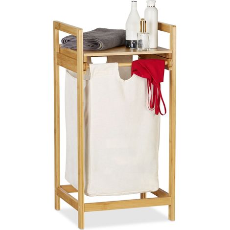 Cesta de ropa sucia extraíble de bambú