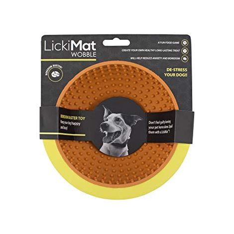 Ciotola per cani Lickimat Wobble Arancio Orange Gomma (1/4)