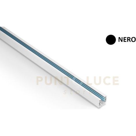Profilo in alluminio colore nero per sistema binario trifase m2