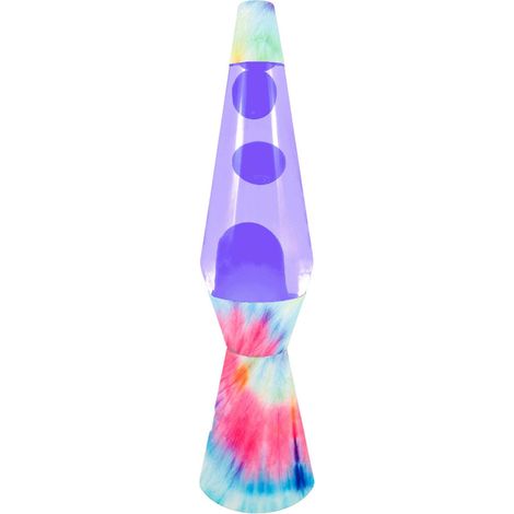 Fisura - Lampada lava Tie Dye. Base multicolore, liquido viola e lava viola. Lampada ad effetto rilassante. Con lampadina di ricambio. 11,5 cm x 11,5 cm x 40 cm. (1/4)