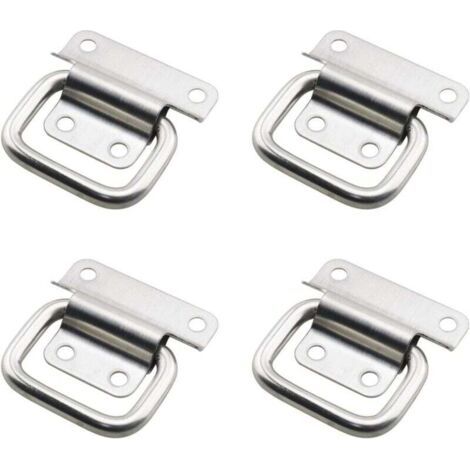 Poignée pliante en acier inoxydable, poignée de caisse, poignée de boîte à outils, argent, 4 pièces (petite) (1/4)