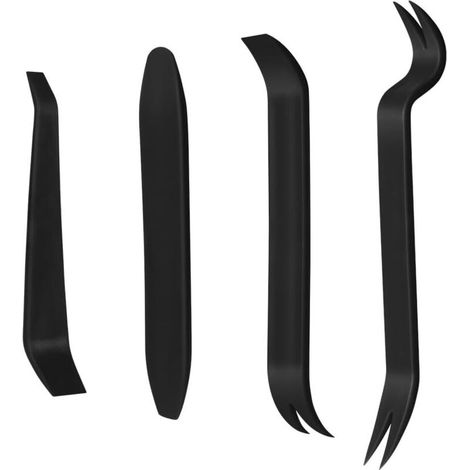 4-Piece Car Trim Removal Tool Set, Hard Plastic Tools, Professional Car Removal and Installation Tool Kit for Car Radio Audio, Dashboard, Installer Pry Tool, Black (1/5)