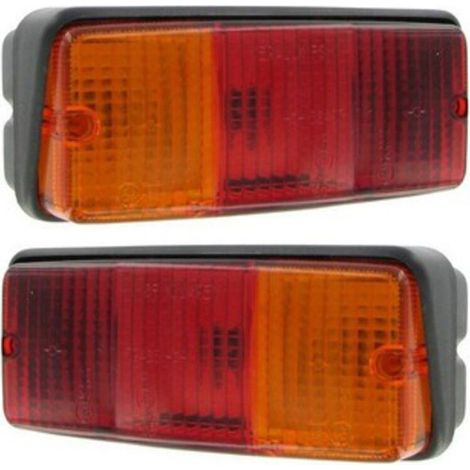 Juego de 2 luces traseras para remolque – 4 funciones: luz roja, luz de freno, intermitente, luz de matrícula – Dimensiones: 160 mm x 71 mm x 70 mm