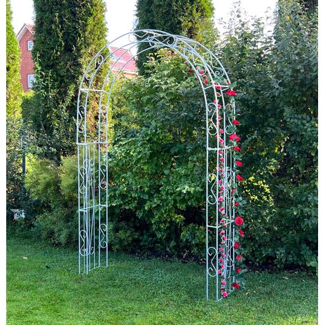 DanDiBo Rosenbogen Verzinkt Massiv 140 cm Torbogen 96522 Wetterfest Rundbogen Volleisen Rankhilfe Gartenbogen Feuerverzinkt