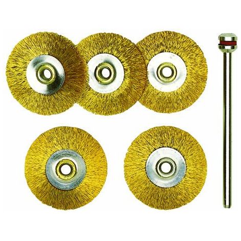 Proxxon - Radbürsten, Messing, Ø 22 mm, 5 Stück + 1 Träger - 28962 (1/2)