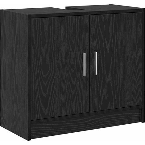 Maison Exclusive - Mobile da Bagno Rovere Nero 63 x 29 x 55 cm Legno multistrato