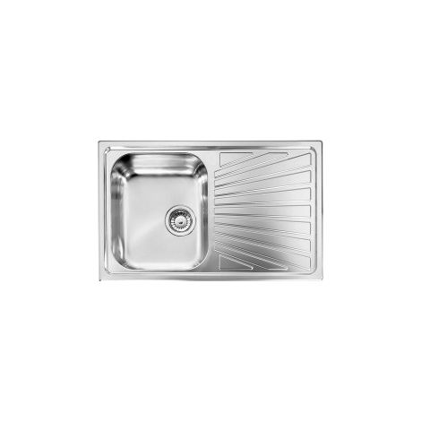 C.M. 011441 COMETA Lavello da Incasso 1 Vasca con Gocciolatoio Sinistro in Acciaio Inox Satinato (79x50x19 cm) colore Inox Satinato (1/5)