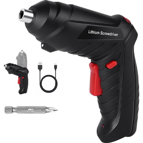 Perceuse Visseuse Sans Fil 3.5Nm, Visseuse Devisseuse 1300mAh 3.6V, Câble Charge USB, Idéal pour Artisans, Installation de Meubles et Jouets (1/5)