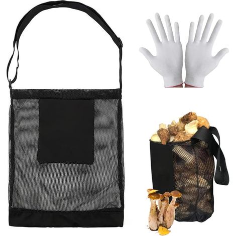 Kit de recolección de hongos, cesta, mochila para recolectar hongos, bolsa de recolección de plátanos, utilizada para recolectar frutas y verduras con guantes