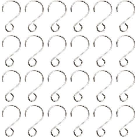 160 PCS Mini Crochet en Forme de S, Crochet En Acier Inoxydable 28mm Petit Crochet d’ornement Accessoires pour Bijoux DIY Cristal Perle Rideau Sapin De Noël (1/5)