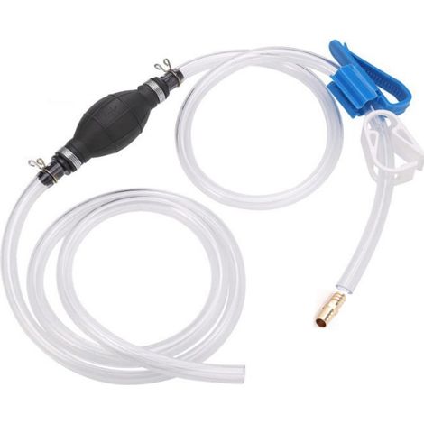 Pompe à essence, pompe de remplissage de 8 mm avec tuyau de 2 m, pompe à main portable universelle, pompe à vide pour essence, pompe de secours, pompe à siphon manuelle pour voiture/bateau/kart/moto p (1/5)