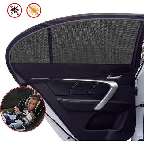 Lot de 2 pare-soleil universels pour vitres de voiture, lunette arrière, protection UV, protection solaire (1/3)