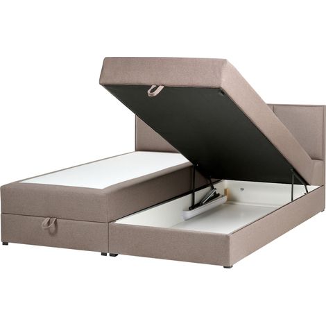 Divan Bed with Storage Fabric BARONET 180 x 200 cm (EU Super King) Taupe