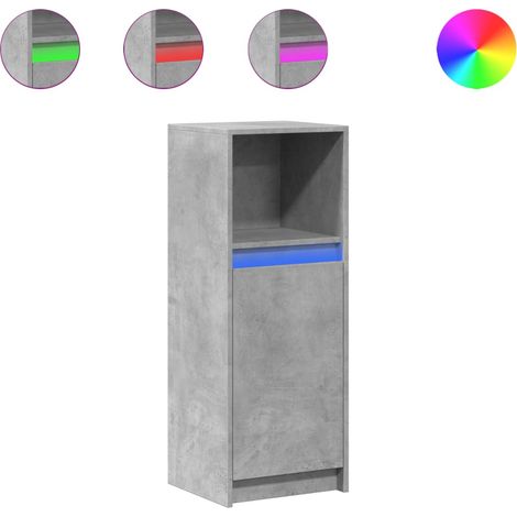 Maison Exclusive - Credenza con LED Grigio Cemento 38x34x100 cm Legno Multistrato