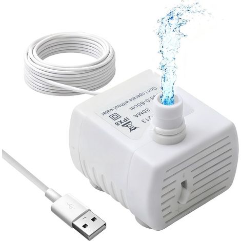 Katzenbrunnenpumpe – Einstellbarer Durchfluss, extrem leise, 5V USB – Für Aquarium und Hydrokultur – 1 Stück (1/5)