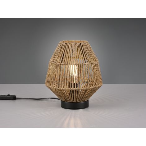 Kleine LED Tischleuchte mit Papier Lampenschirm im Boho Stil, Höhe 20cm (1/5)