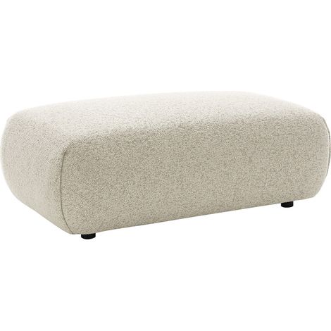Pouf en tissu chiné beige MONELIA