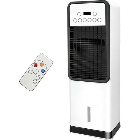 Rafraîchisseur d'Air Évaporatif 70cm, Climatiseur Mobile Réservoir 3,5L, Télécommande, 3 Vitesses, Minuterie, Jusqu'à 30m² (1/5)