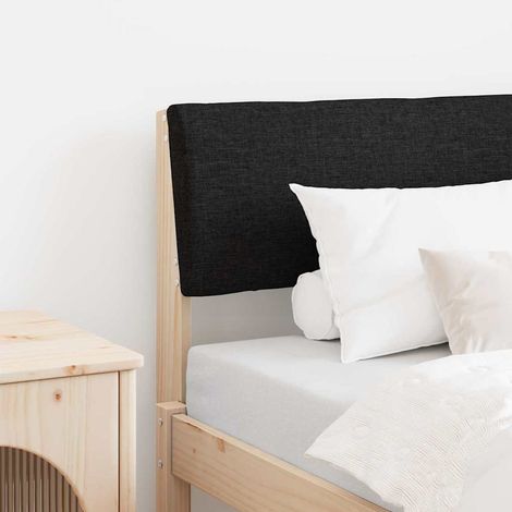 Gepolstertes Kopfteil Schwarz 75 cm Massives Kiefernholz
