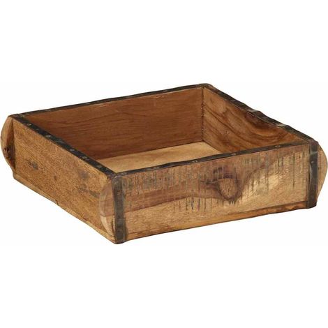 Plateau 4 pcs Marron 29 x 31 x 10 cm Bois Recyclé Solide (1/5)