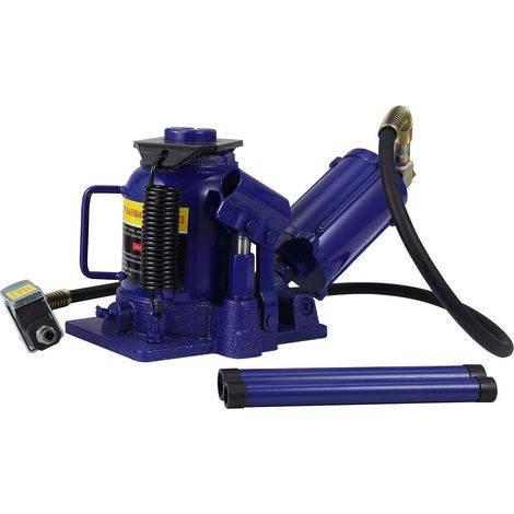 Cric Bouteille hydraulique et pneumatique 20T Profil Bas – Acier coulé – Manuel & air – pour Auto, Camion, Maison, Industriel – Cylindre incliné, Format Court, capacité 44 000 lbs (1/5)