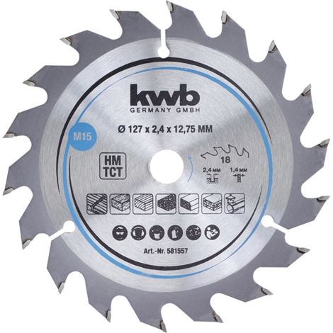Hoja de sierra circular kwb 586157 carburo de tungsteno 184 mm (1/2)